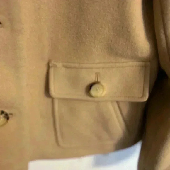 Talbots Women's Wool Blend Pea Coat Jacket Petites Size 10P Cream Winter Lined - Picture 3 of 7